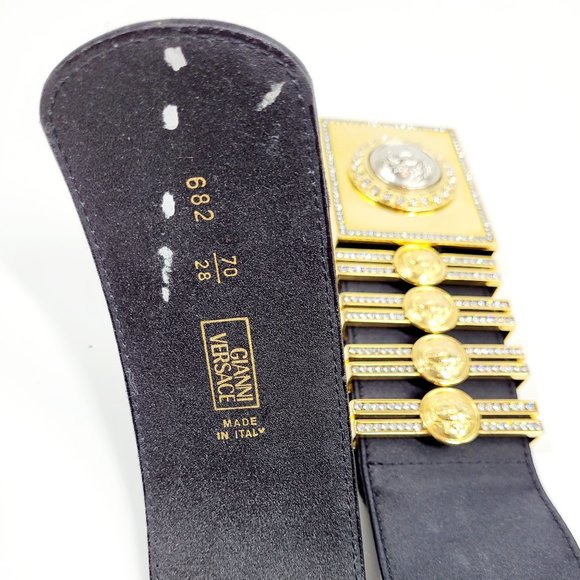 Versace Vintage Medusa Leather Belt - Picture 5 of 6